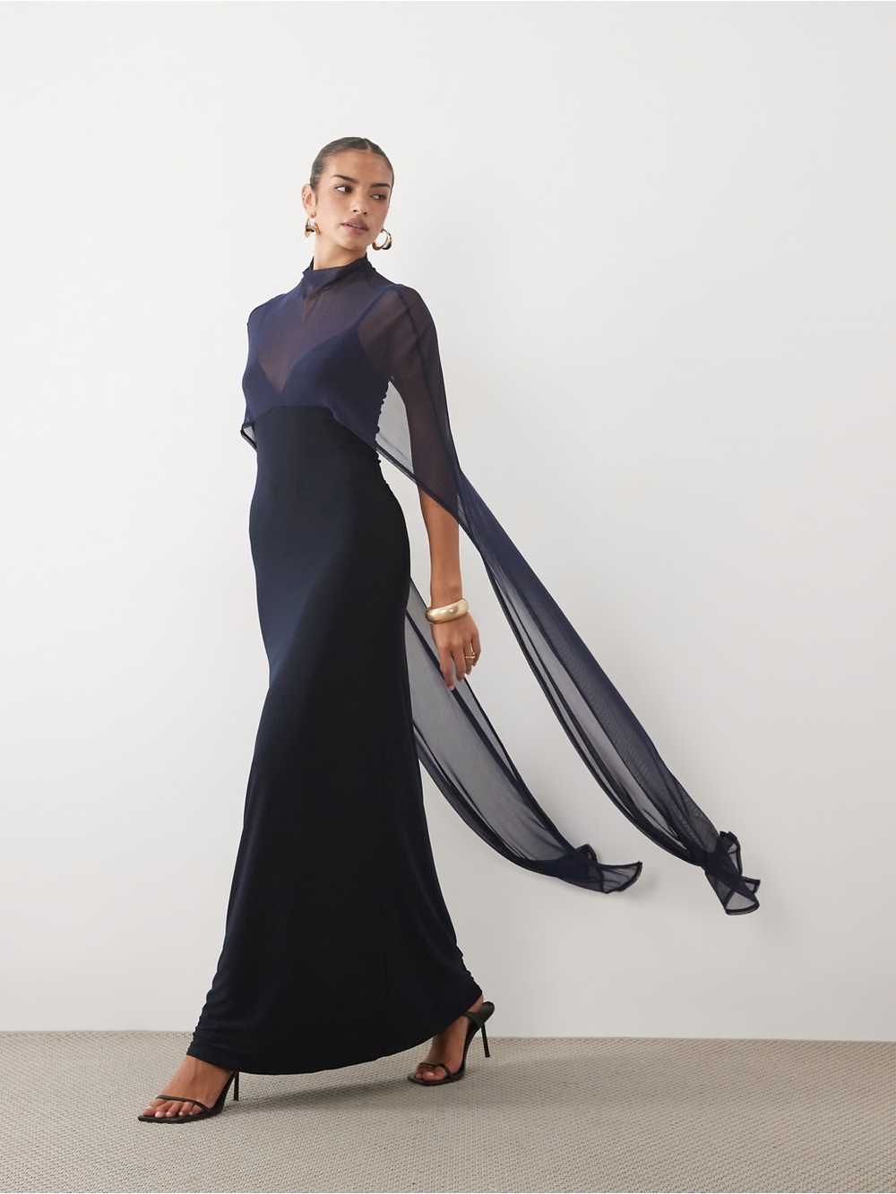Asos cape maxi dress light blue
